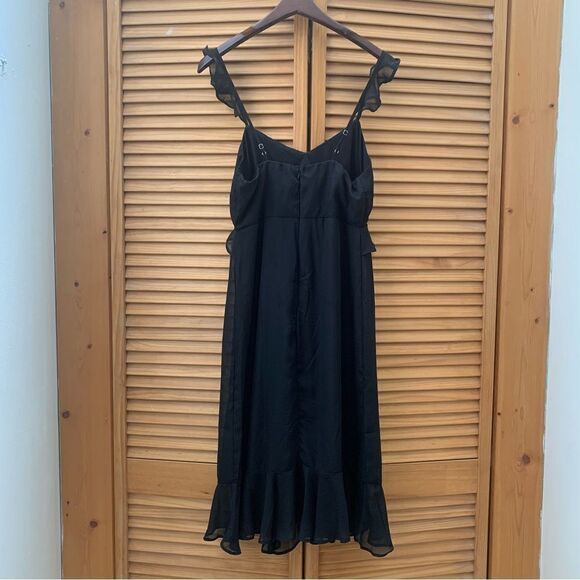 Lulu’s Black Midi Flowy Dress Small - Picture 4 of 5